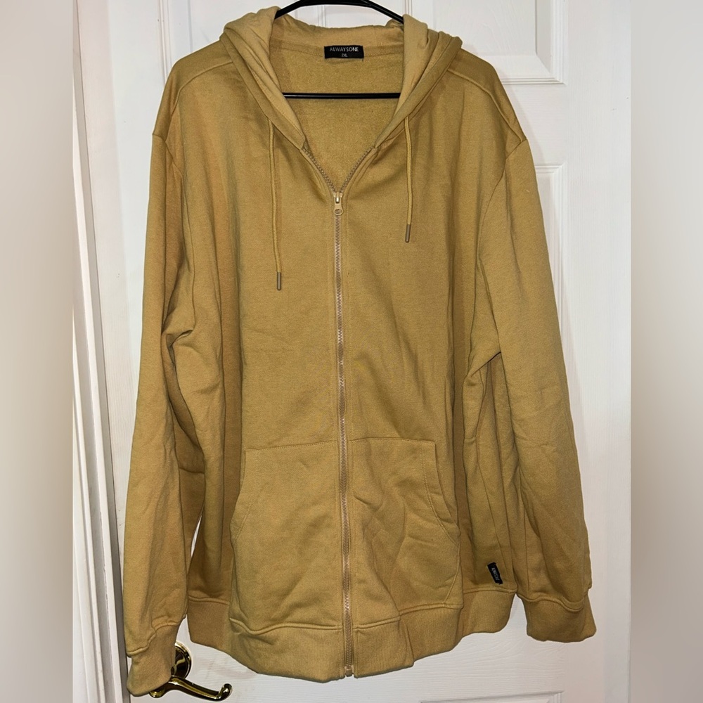 NWOT - Men's XXL Mustard Yellow Lightweight Zip-Up Jacket